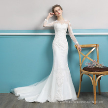 Sparkling mermaid wedding dress vestidos novia Long Sleeves Wedding Dresses Bridal Gown